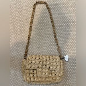 NWT Caterina Bertini Raffia Shoulder Bag